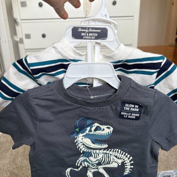 Tommy Bahamas Mix & Matching Set 4 Pieces Size 12m Glow in Dark NEW Pants & Tees - Picture 4 of 12